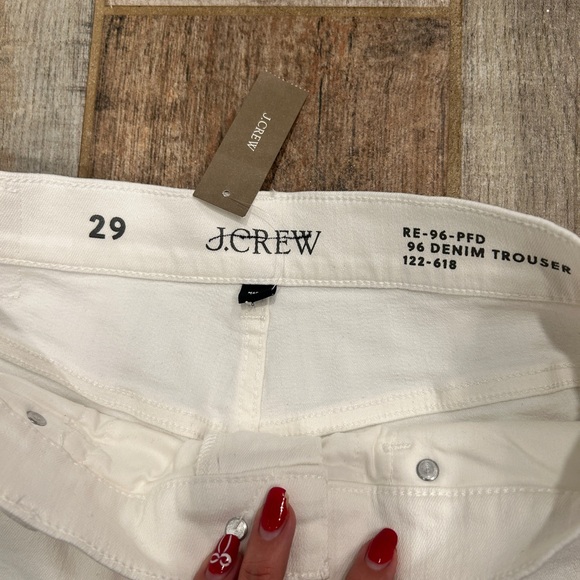 NWT! J. CREW New High-Rise Denim Trouser Jeans White '96 Wide Leg Size 29 $158 - Picture 5 of 11